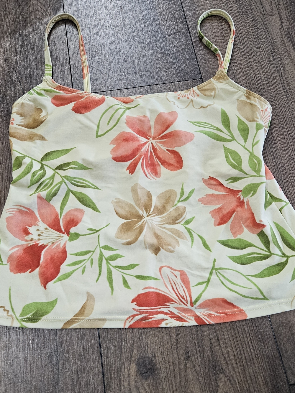 Vintage Studio Works Floral Tankini Bathing Suit Top Size 10